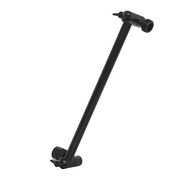 Shower Head Extension Arm by SparkPod - 11" Solid Brass Shower Arm Extension with Universal Connection to Showerheads - Easily Adjustable Shower Arm for Rain Showerheads (Midnight Black Matte)