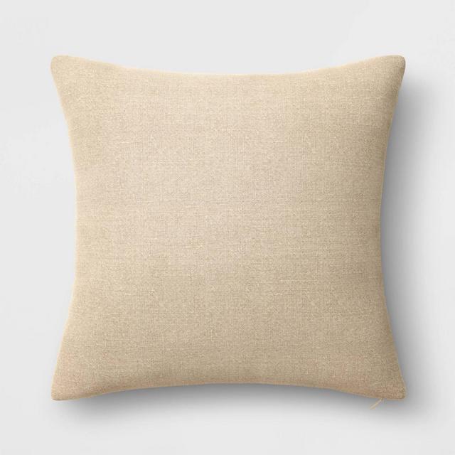 Washed Linen Square Throw Pillow Neutral - Threshold™