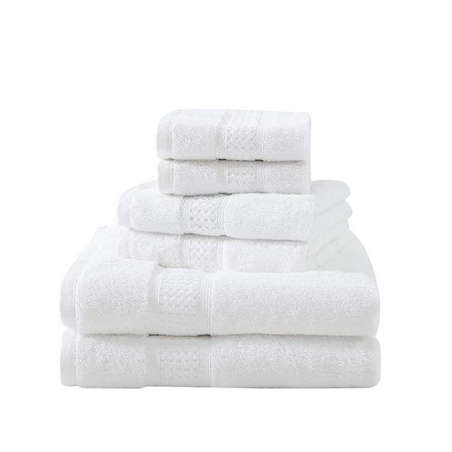 Nautica | Oceane Collection | 6 Piece Towel Set - Decorative Luxury Hotel & Spa Quality Bathroom Linens, Absorbent & Fade Resistant, 6 Piece, White