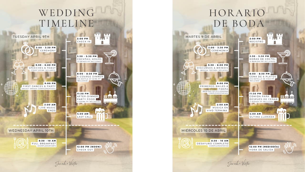 The Wedding Website of Sarah May and Victor Palace