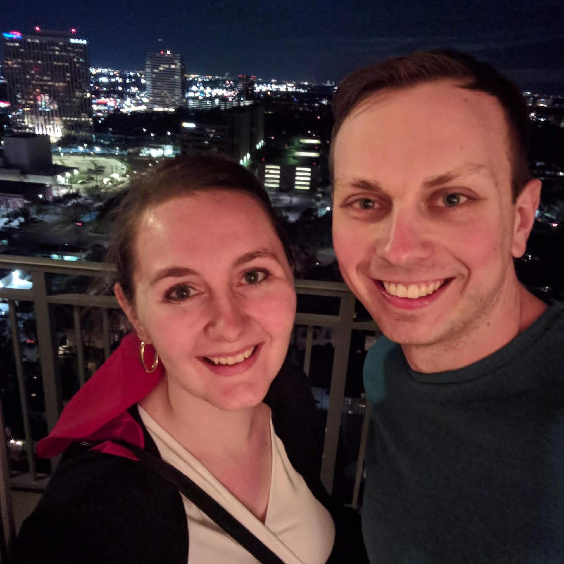 Looking out over our 21st floor view in Houston, Texas during our spring break road trip. Brandon was too scared to walk out on the patio - March 2019