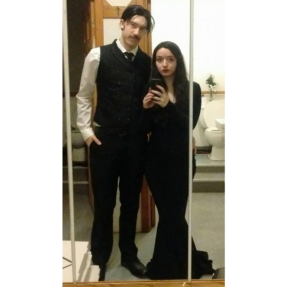 Halloween costumes (Gomez and Morticia from the Addams Family)