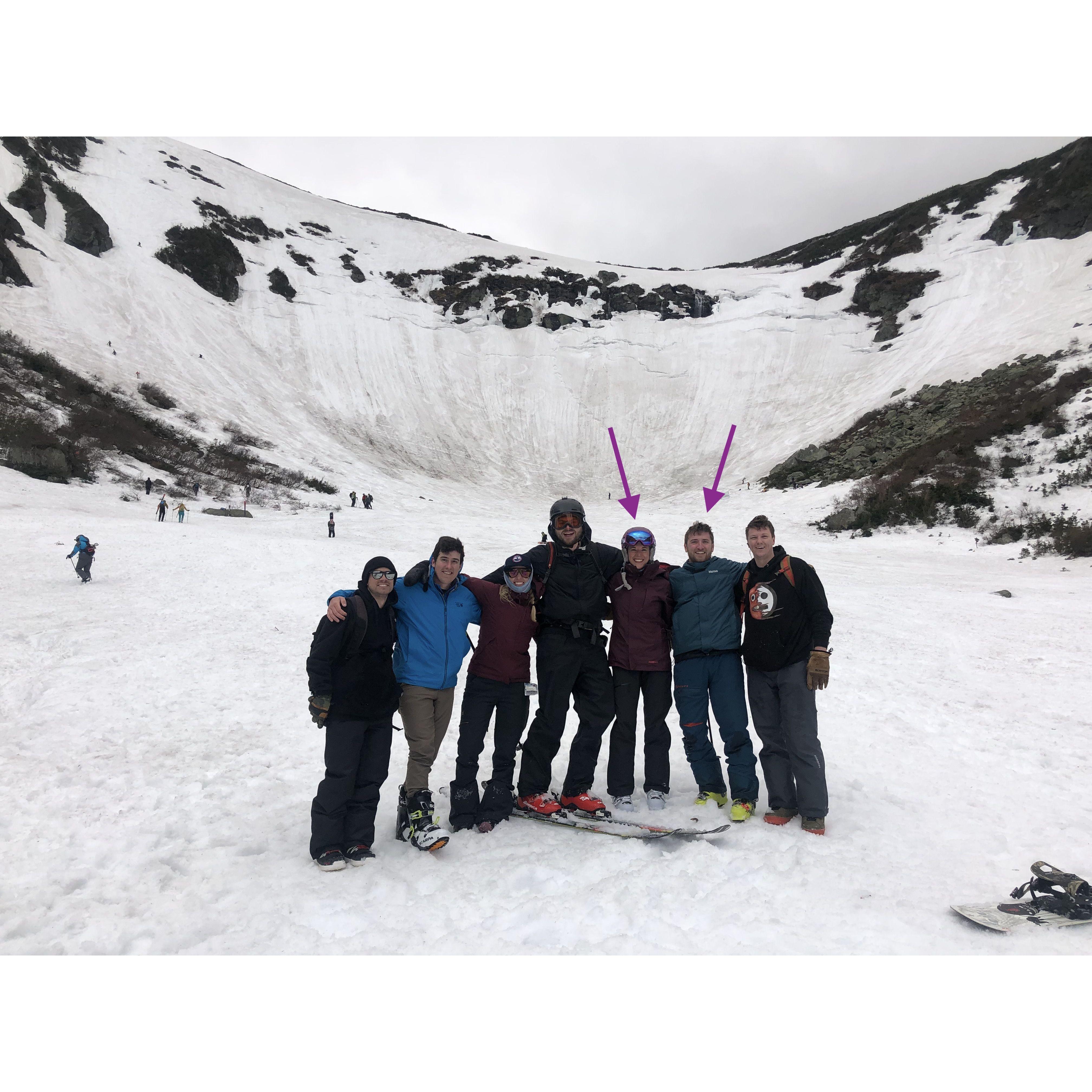 May 2019 - Tuckerman Ravine, NH: Still not dating, but we stood next to each other this time... foreshadowing?!