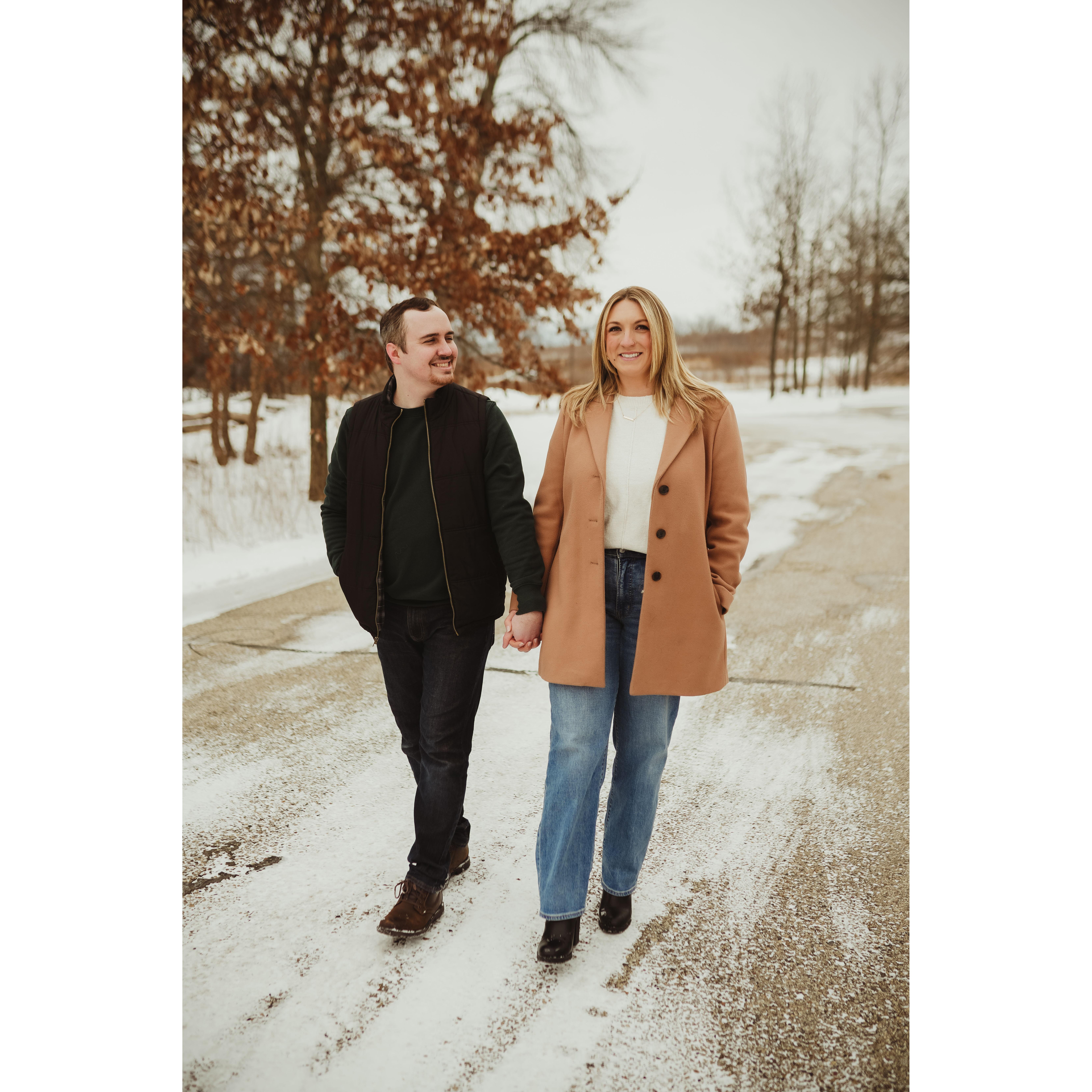 Our Save the Date photo shoot, we had about 3 layers on because it was in the negatives!