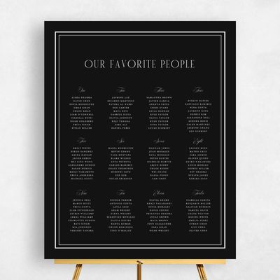 Black Wedding Sign - Agate Seating Chart