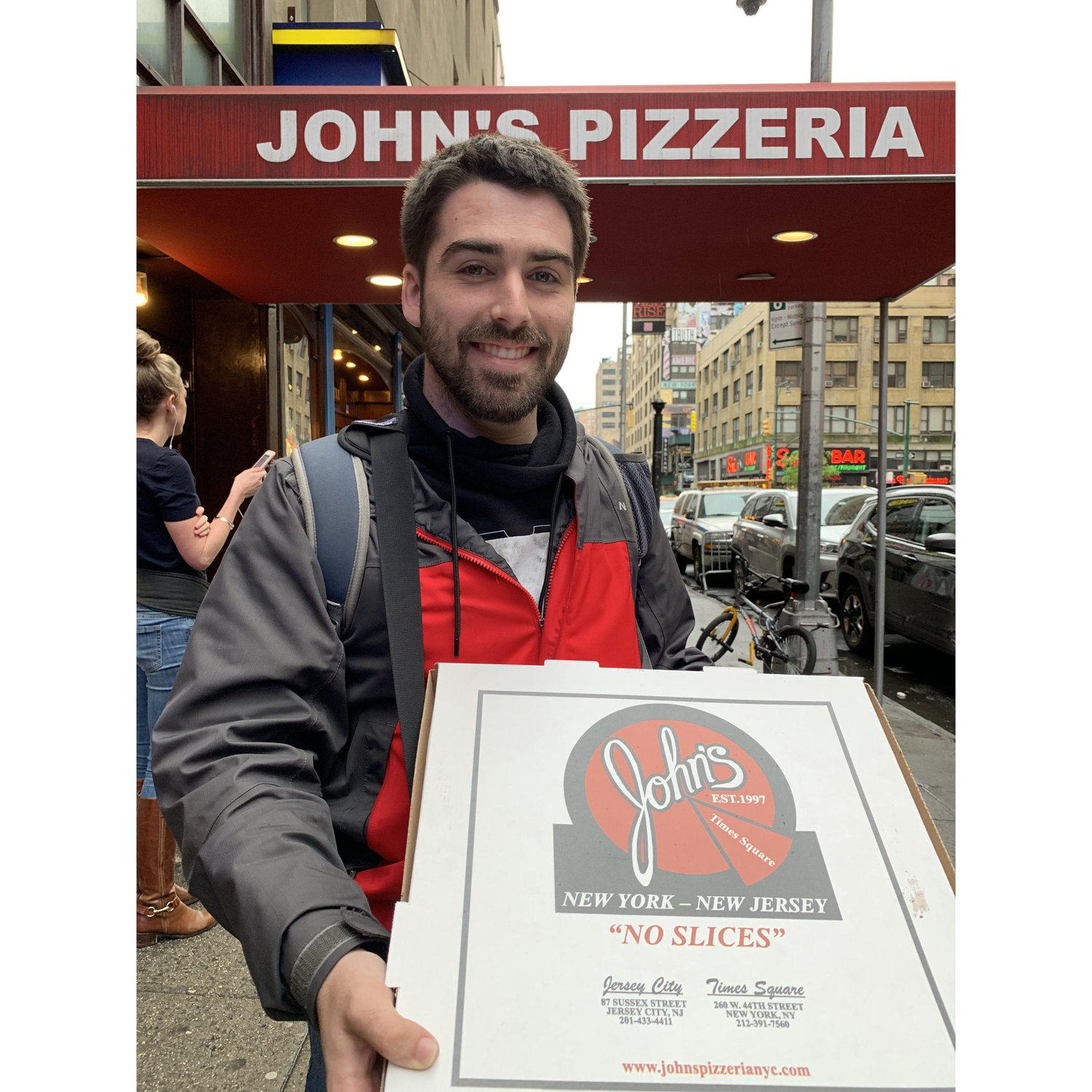 First time in New York—eating John’s pizza with Johnny🍕🗽Our second big trip together
