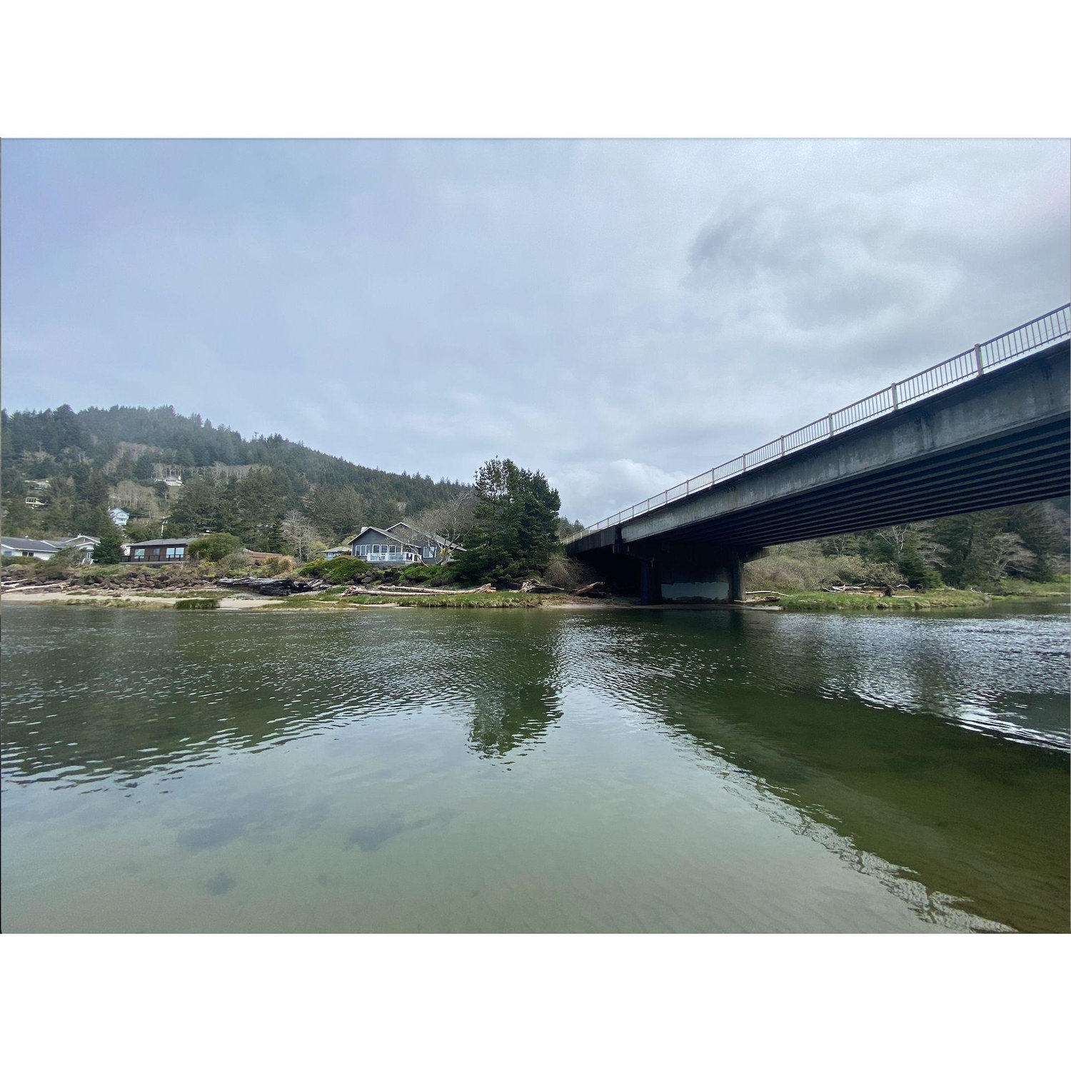 Yachats River during high tide.