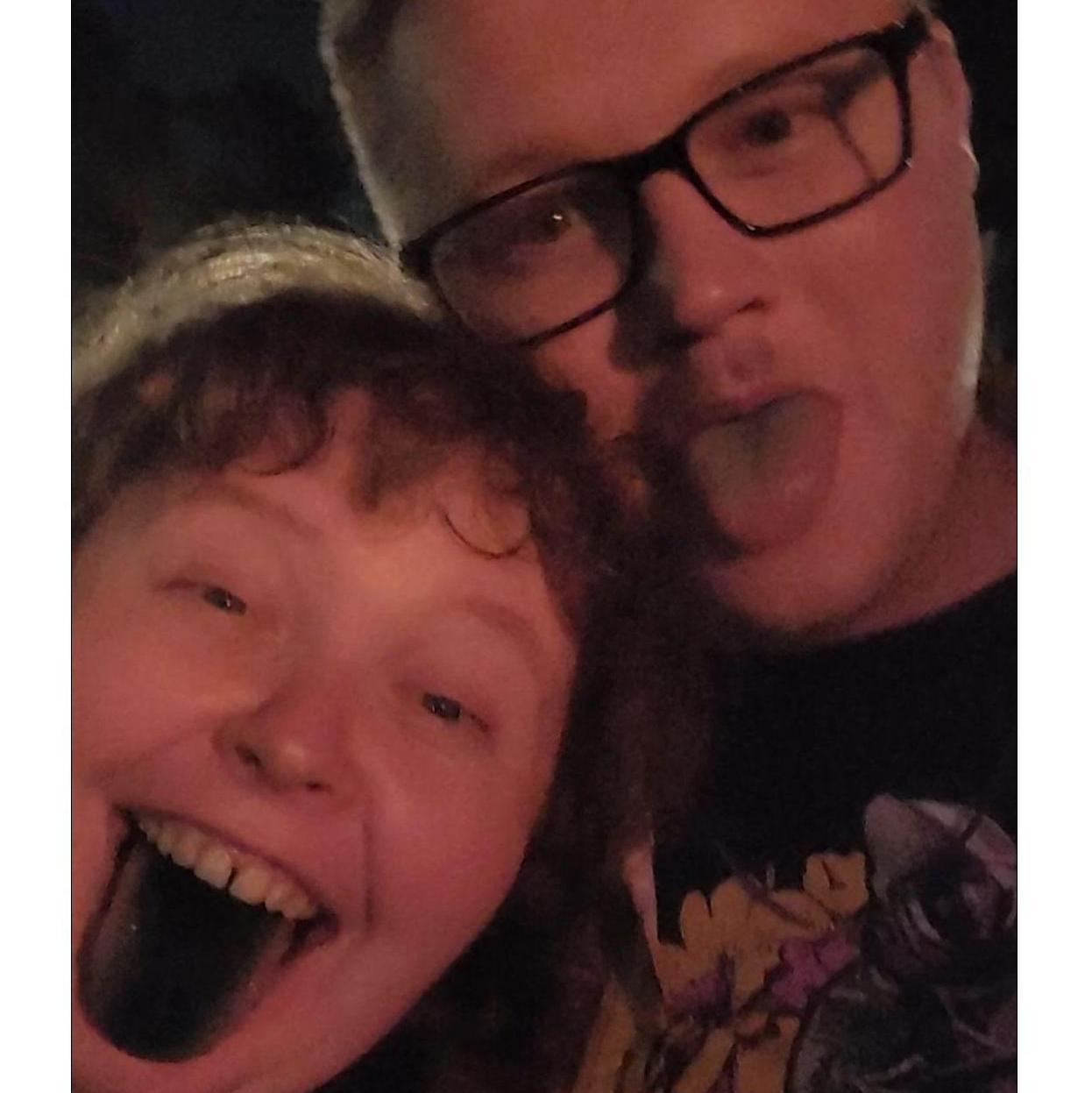 This was at the Cake concert after Catelyn got a blue popsicle!