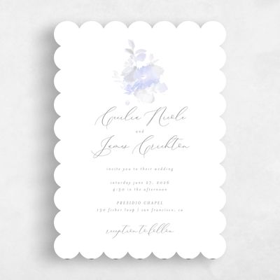 Blue Scalloped Wedding Invitation - Kylan Classic