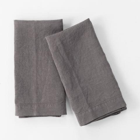 Washed Linen Napkin, Steel Grey