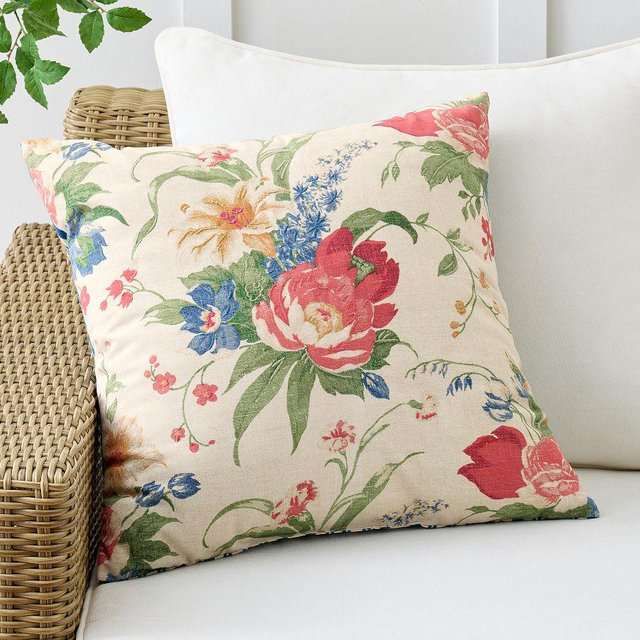 Clermont Reversible Embroidered Outdoor Pillow, 22" x 22", Multi