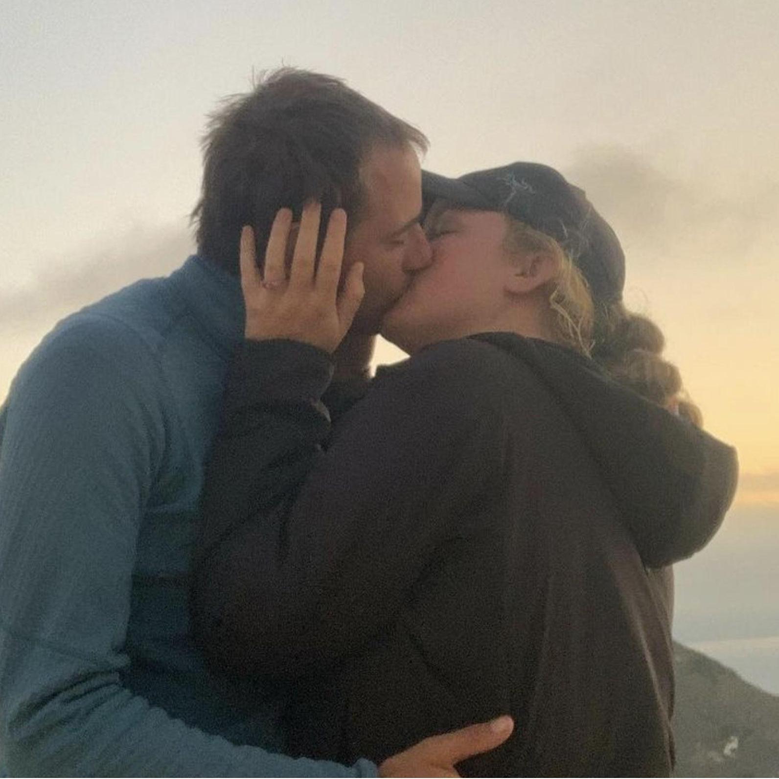 This was our engagement moment at our favorite sunset-watching spot on Santa Cruz Island National Park at Potato Harbor.