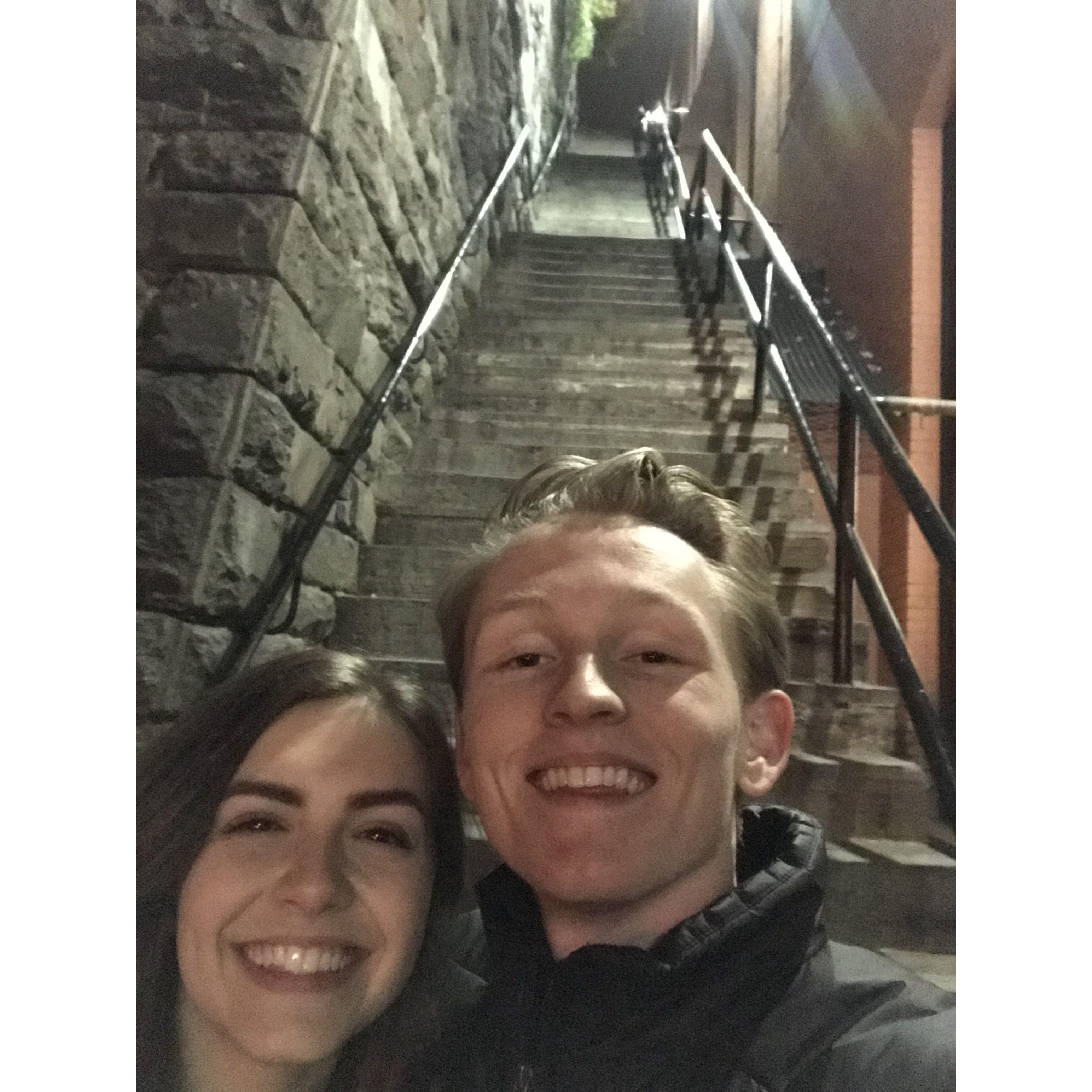 Our first picture together. Taken at the Exorcist Stairs in Georgetown.