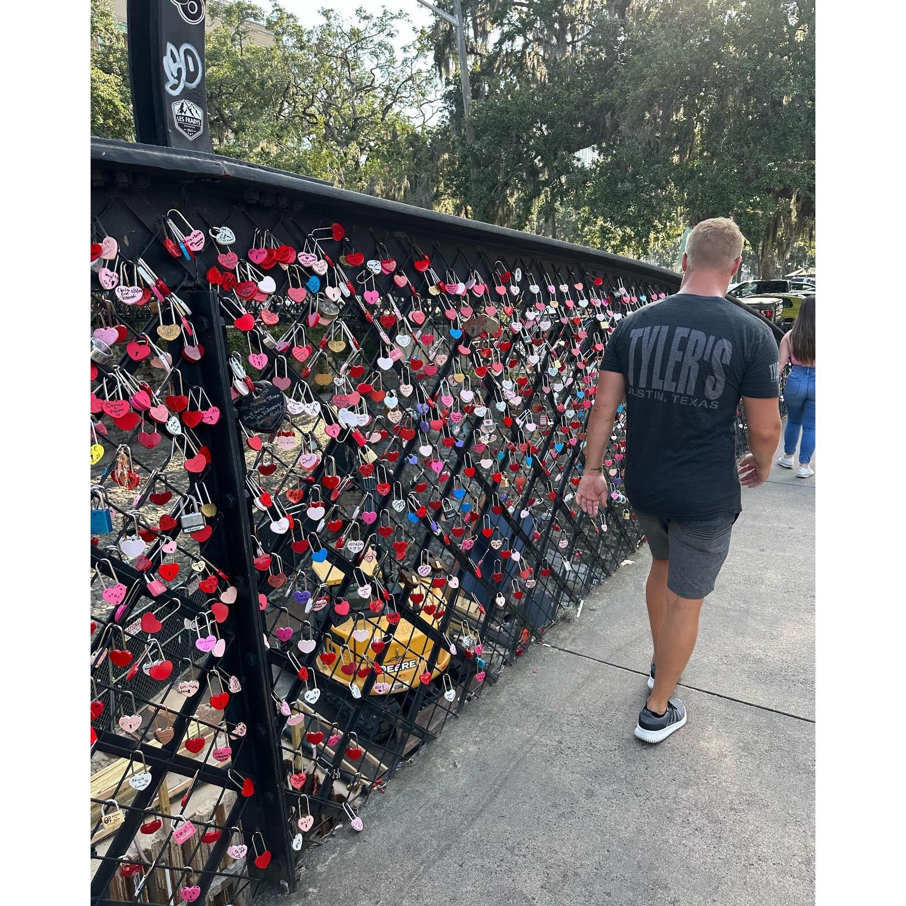 Savannah, GA after placing our Love Lock on the bridge