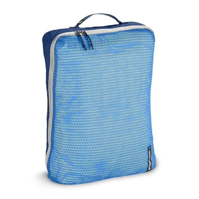Eagle Creek Pack-It Reveal Large Packing Cubes for Travel - Durable, Water-Resistant Fabric with Angled Zipper Design and Full Front-Panel Mesh Window, Az Blue/Grey