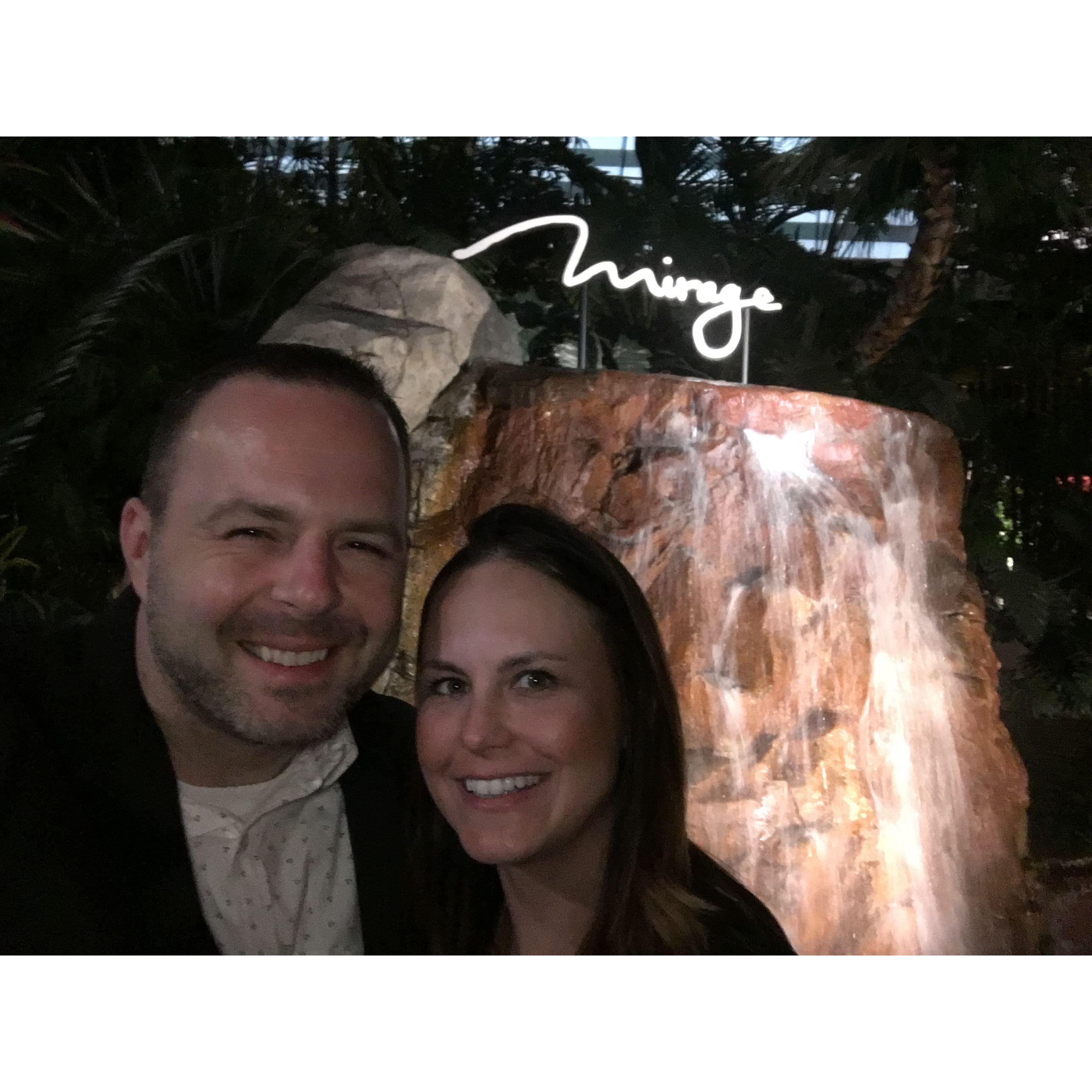 Night time walks in any city are one of our favorite things to go. This was Las Vegas outside the Mirage.