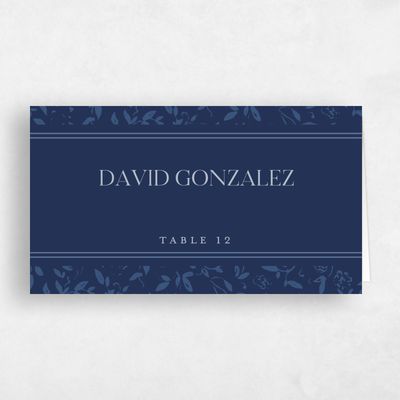 Dark Cobalt, Blue Wedding Place Card - Manado