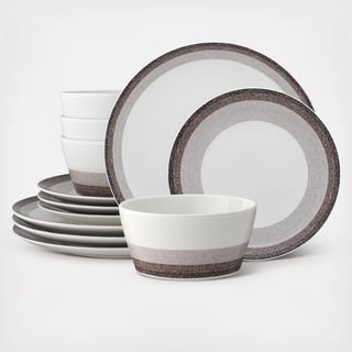Colorscapes Layers 12-Piece Coupe Dinnerware Set, Service for 4
