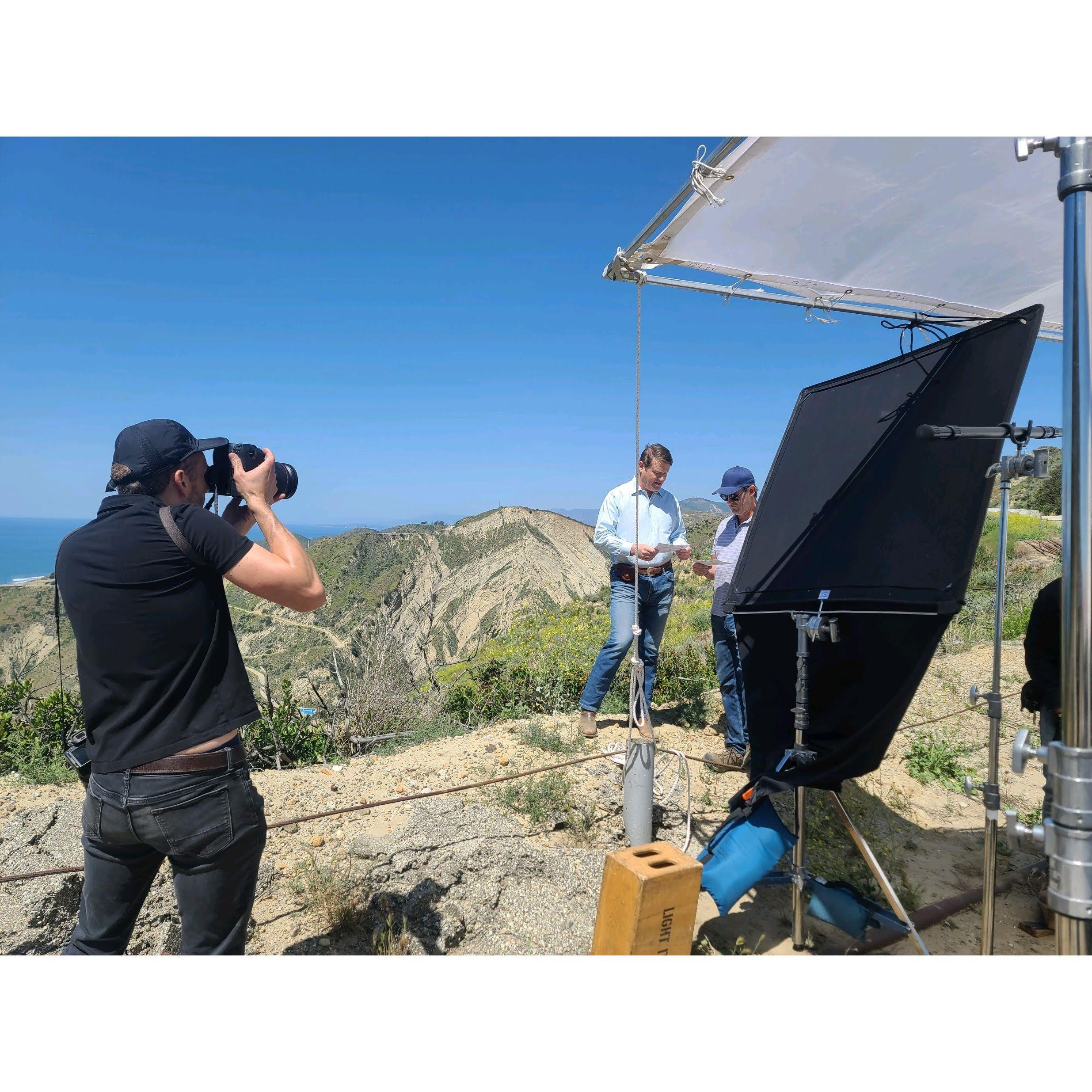 John is getting ready to film ...