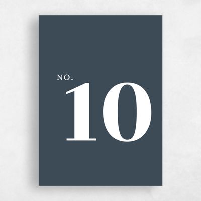 Navy Blue Wedding Table Number - Rivoli