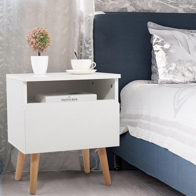Mchenry 1 - Drawer Solid Wood Nightstand in White
