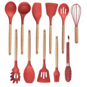 Silicone Cooking Utensil Set - Red