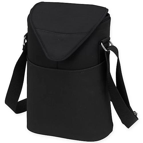 Picnic at Ascot 2-Bottle Wine/Water Bottle Tote in Black