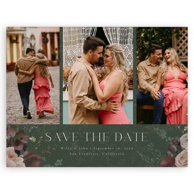 Deep Forest, Green Wedding Digital Save the Date - Bourgeon Multiphoto