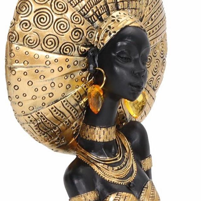 African Statues for Home Decor, Sculptures Decorations for Living Room, 10'' African Lady Art Bust Figurines, Black Vintage Aesthetic Ornament for Shelf and Tables, Décor Accents Gifts for Women