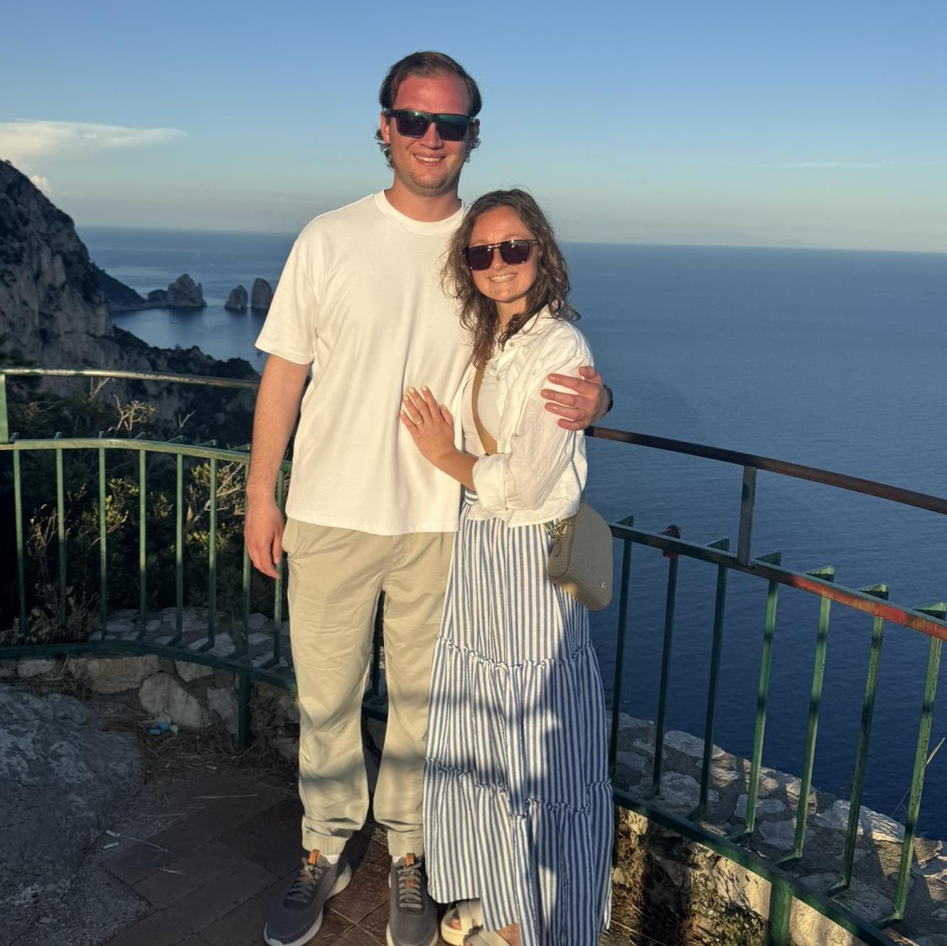 Catching the sunset before dinner on our last night in Capri, Italy 2025