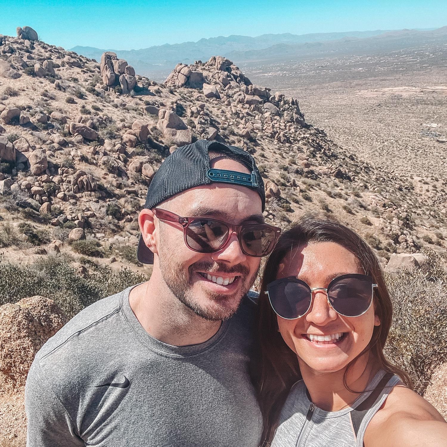 Our first photo together ever! Our 4th date, hiking Tom’s Thumb.