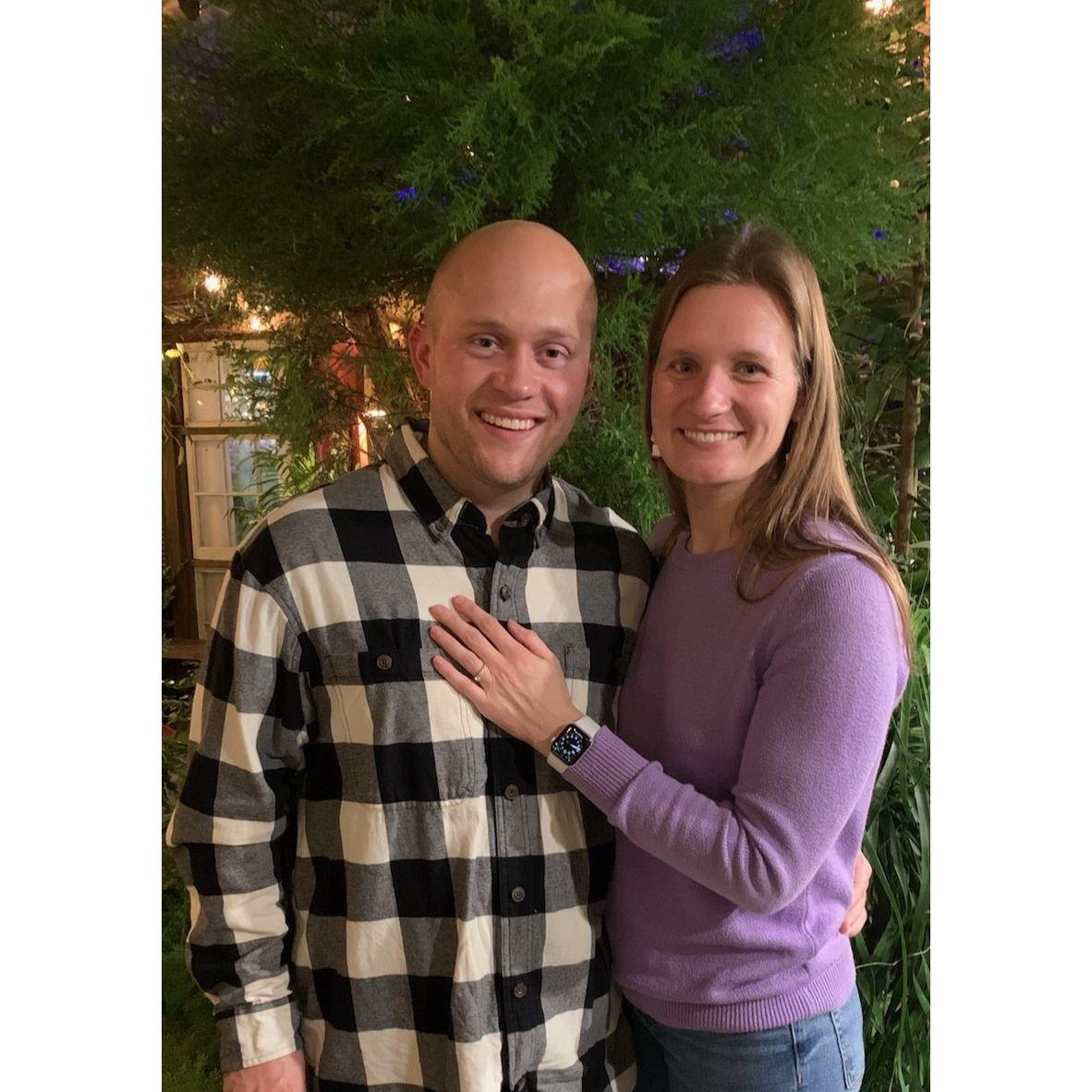 The night Ryan proposed at Dome After Dark at the Des Moines Botanical Garden.