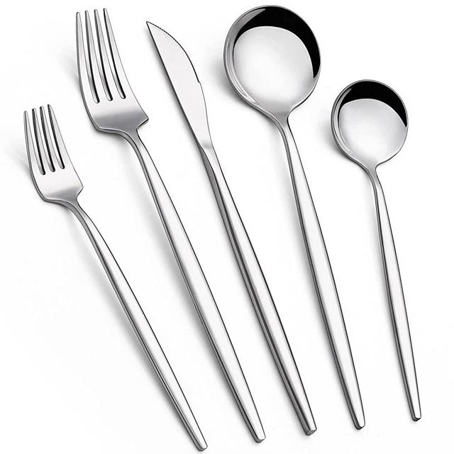 20-Piece Black Silverware Set, EWFEN Black Flatware Set for 4, Food-Grade  Stainless Steel Tableware Cutlery Set, Mirror Finished Utensil Sets for  Home