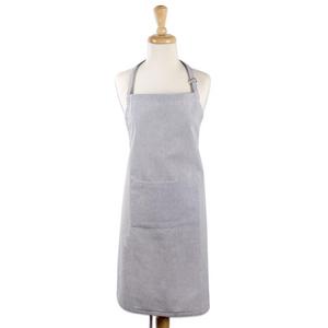 DII Cotton Adjustable Chambray Bib Chef Apron with Pockets and Extra Long Ties, 32 x 28",Kitchen Men & Women Apron for Cooking, Baking, Gardening, BBQ-Gray