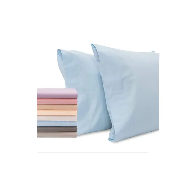 Superity Linen Standard Pillow Cases - 2 Pack - 100% Premium Cotton - Open Enclosure - Blue