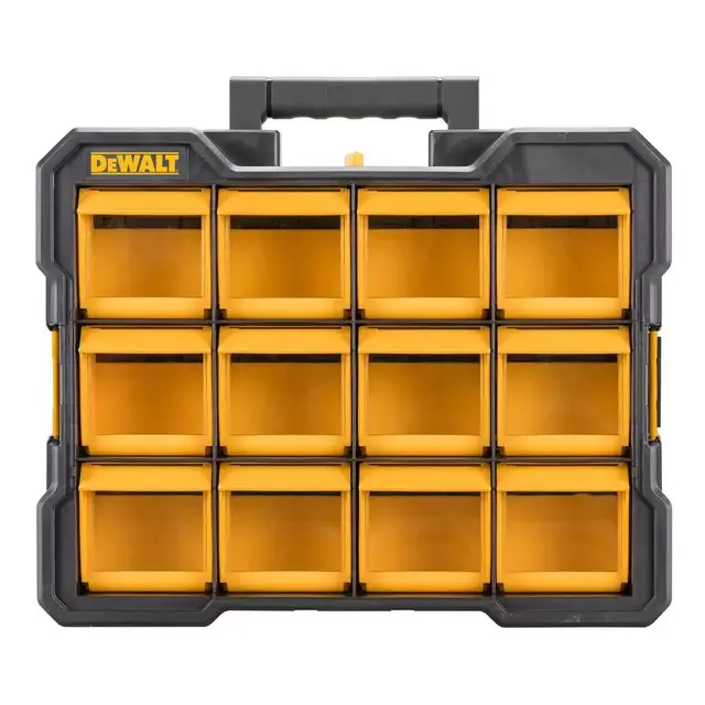 12-Compartment Small Parts Organizer Flip Bin