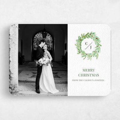 White Rounded Holiday Card - Hampton