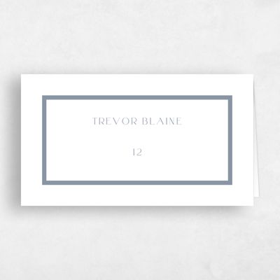 Blue Typography Wedding Place Card - Artvin