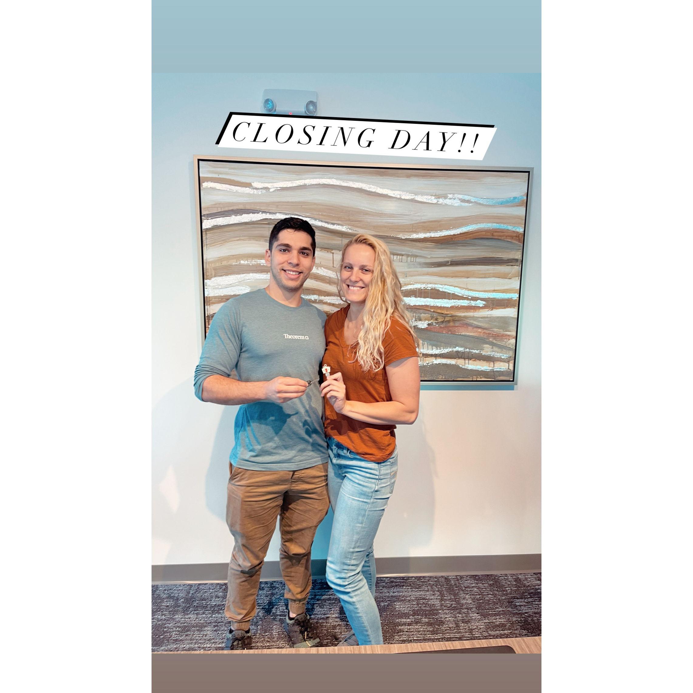 The day that we closed on our first home together!
