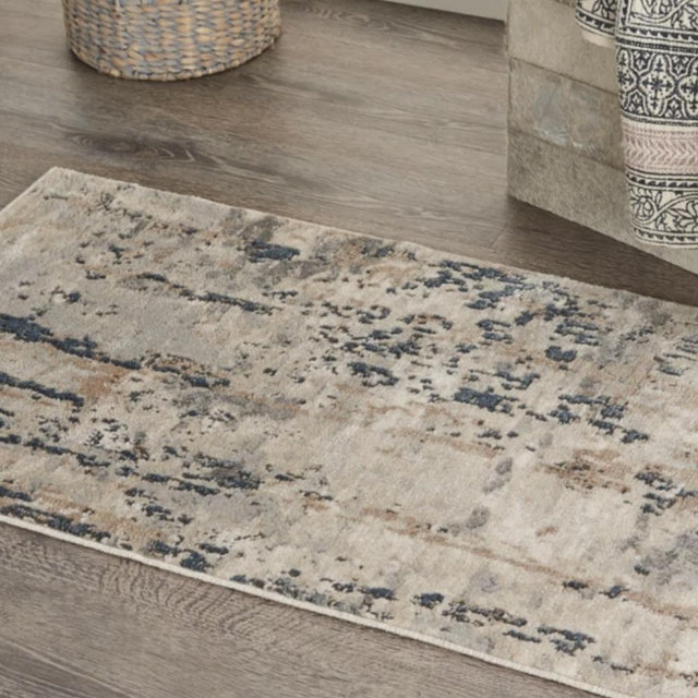 Addie Abstract Modern Machine Woven Area Rug in Beige/Gray - 3x5