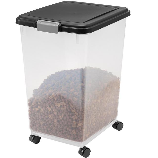 IRIS USA 69qt/50lbs Airtight Pet Food Storage Container, Black