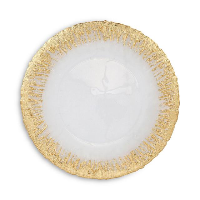 VIETRI Rufolo Glass Gold Brushstoke Dinner Plate