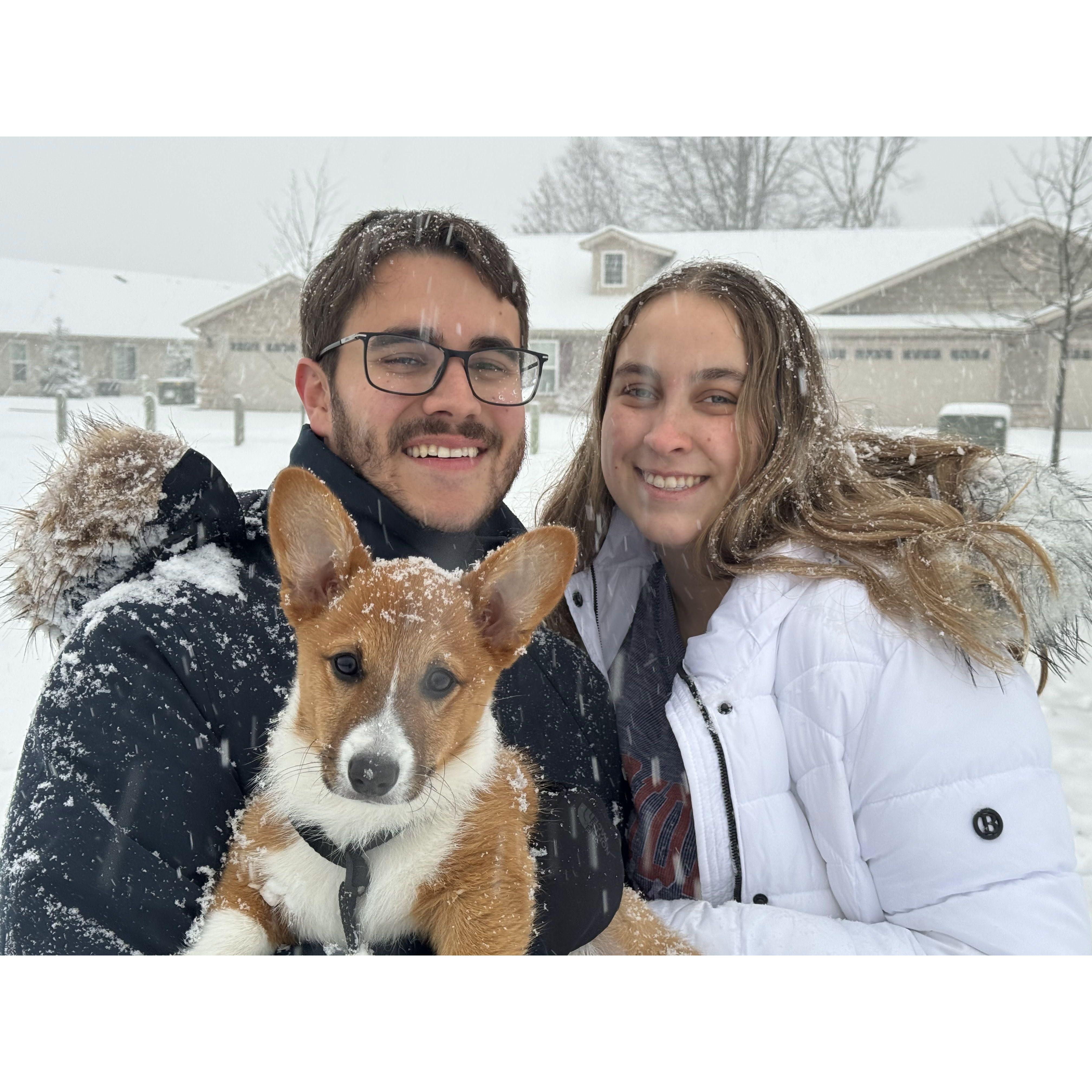 Our first snow after moving to Indiana!