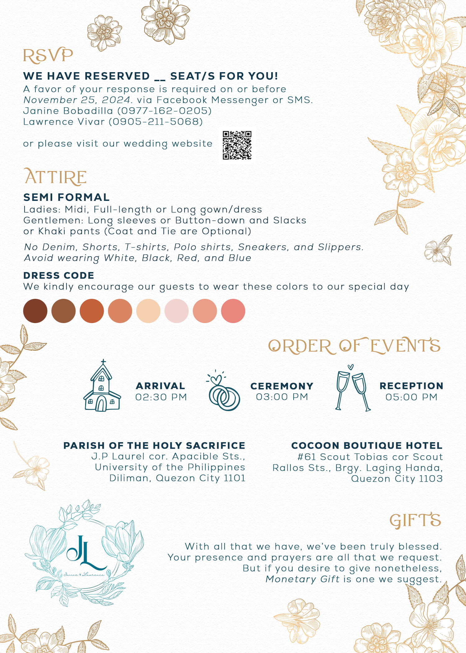 The Wedding Website of Janine Bobadilla and Lawrence Vivar