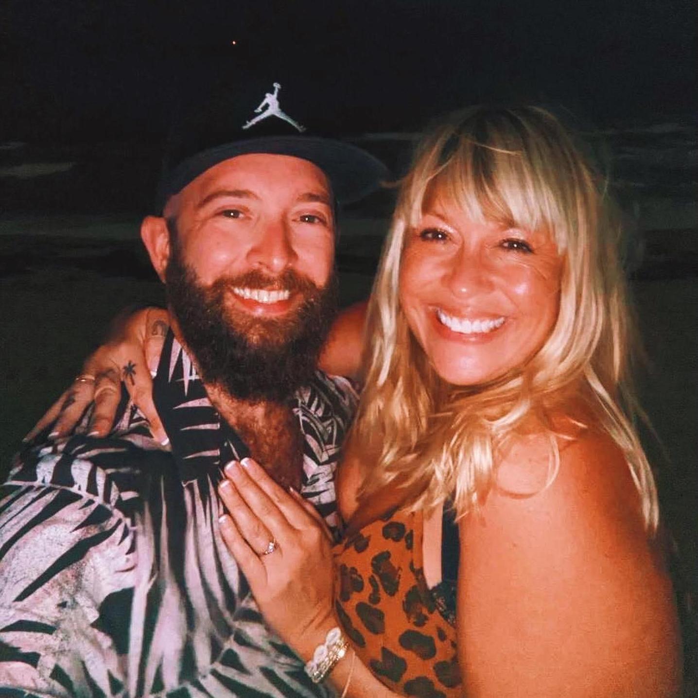 Right after David proposed to Heather on a moonlit beach in Miami