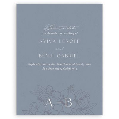 Dusty Blue Wedding Digital Save the Date - Oriabel Portrait