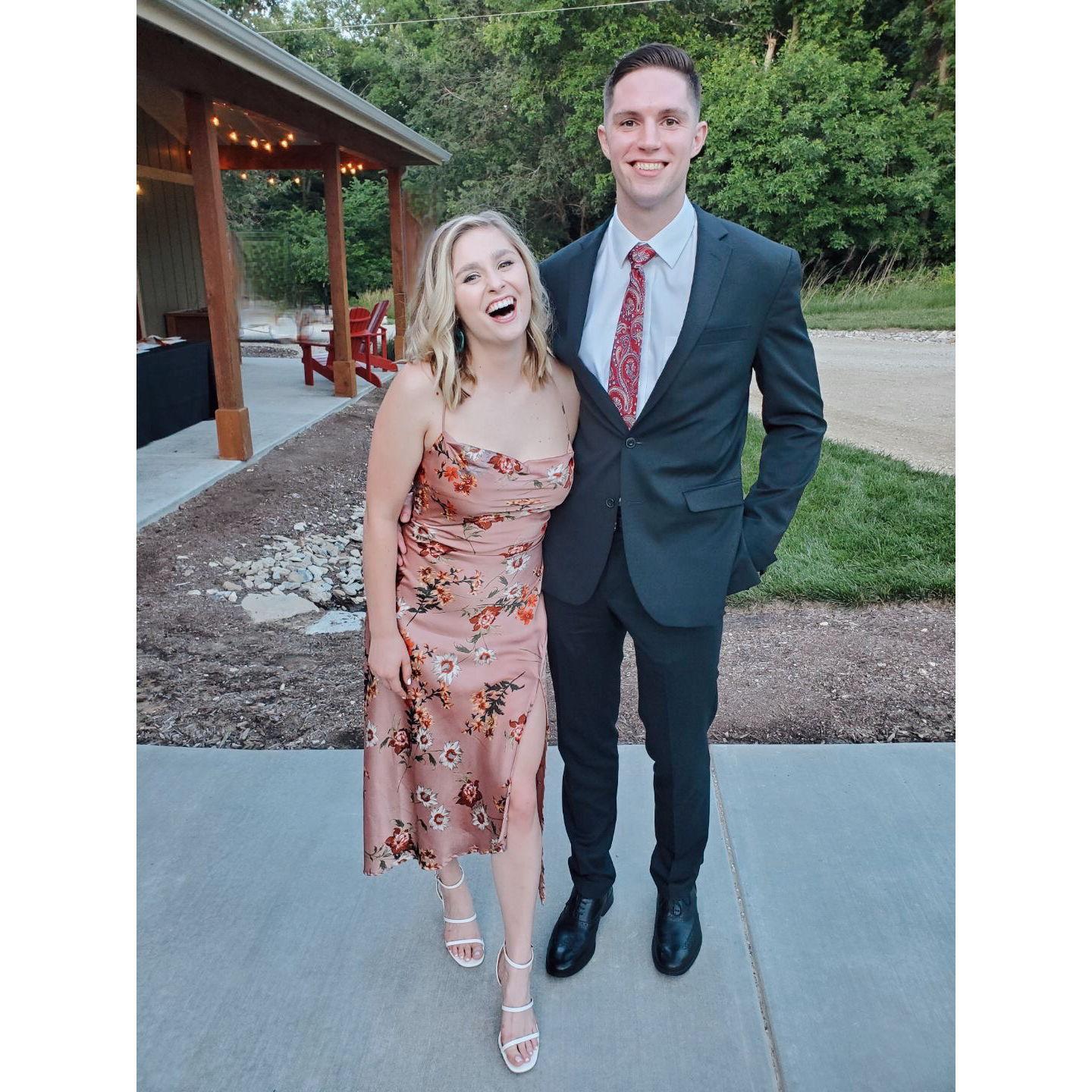 Our first picture together and first wedding together