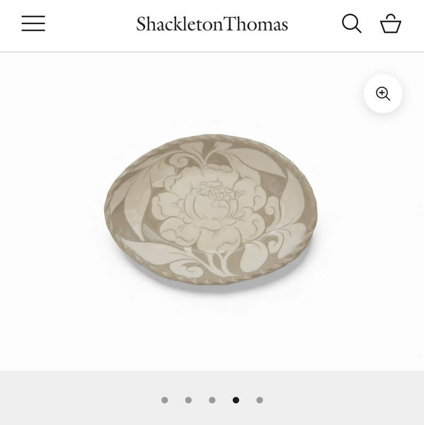 Small Cream Carved Oval Platter