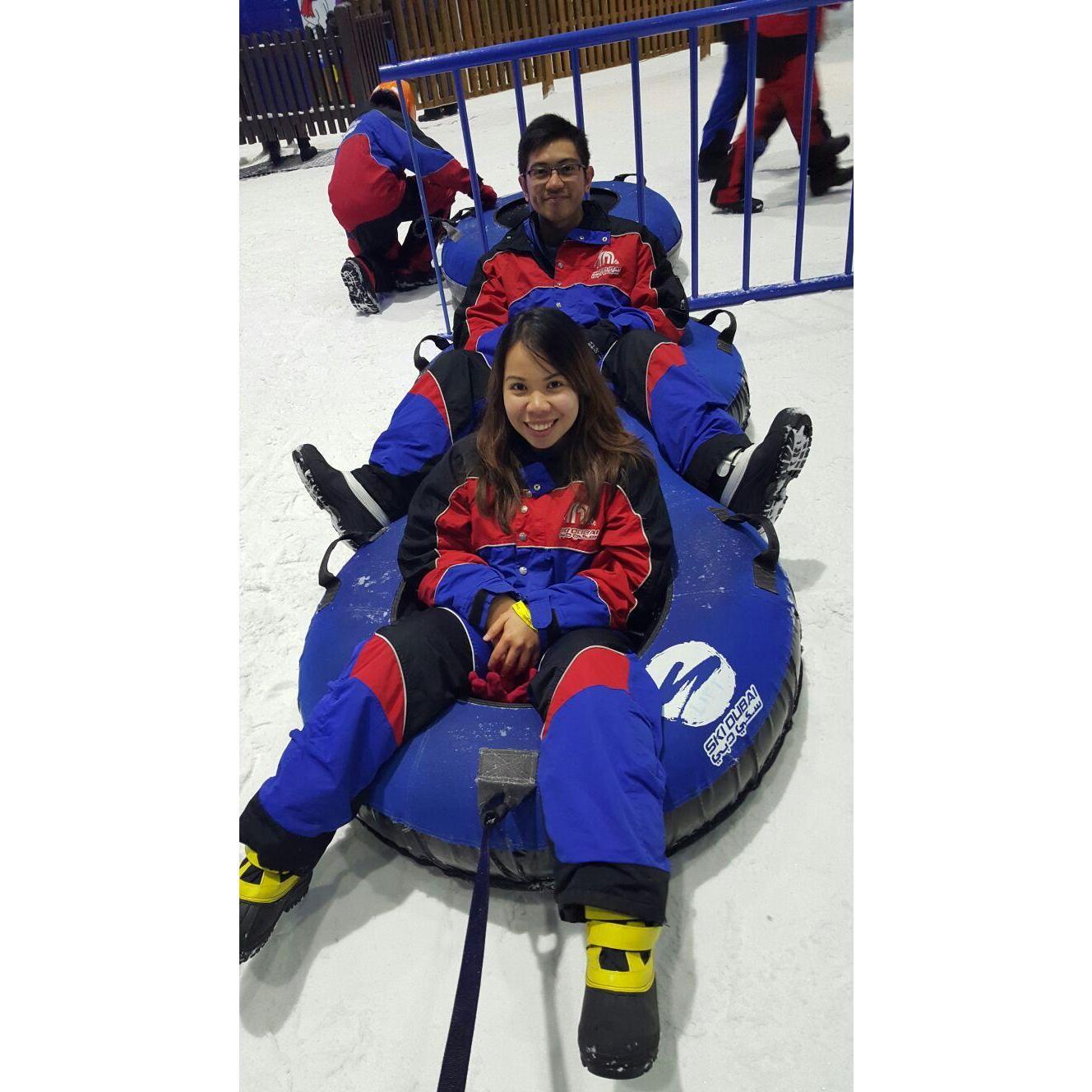 Snow tubing at Ski Dubai!