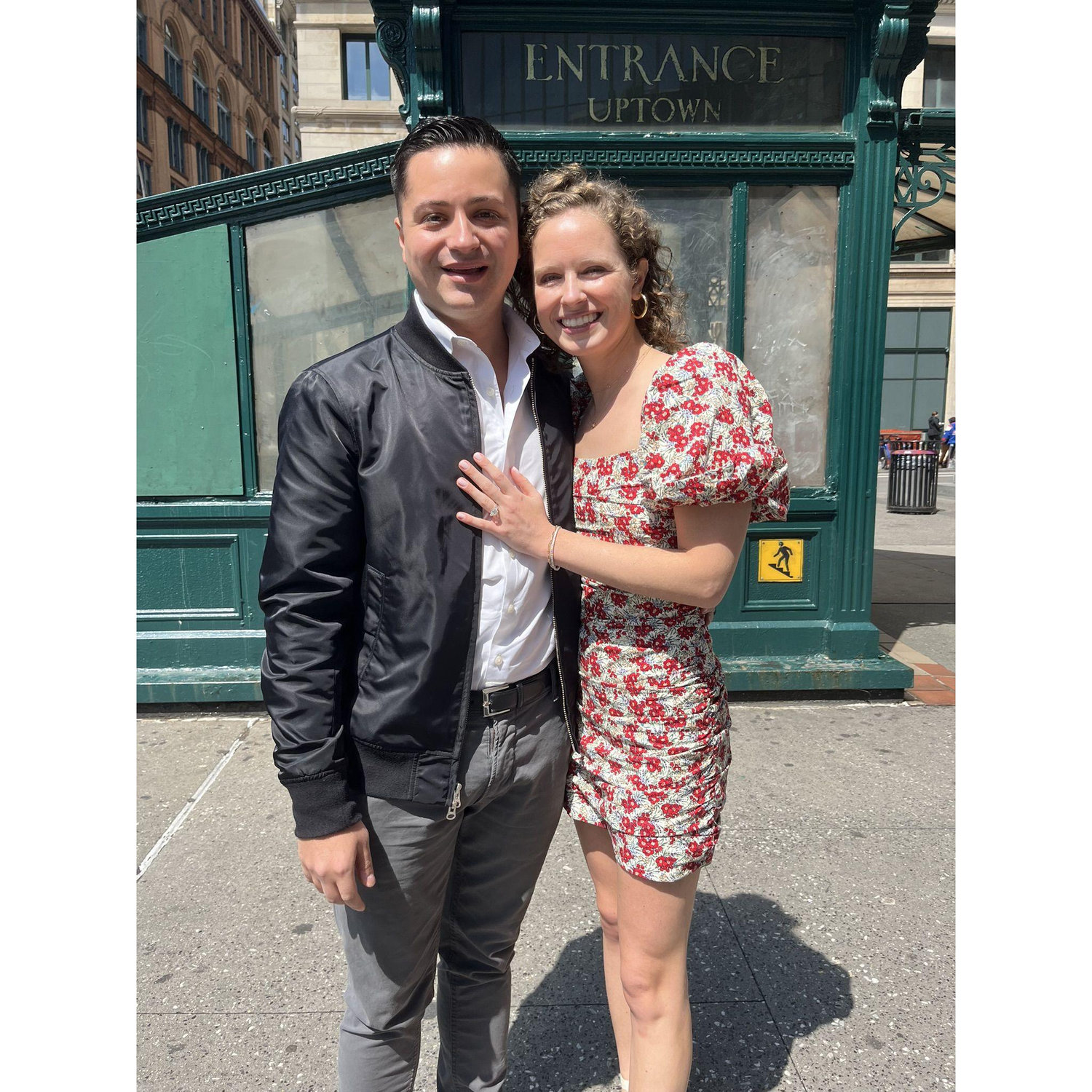 First engaged photo! April 20, 2024 in NYC